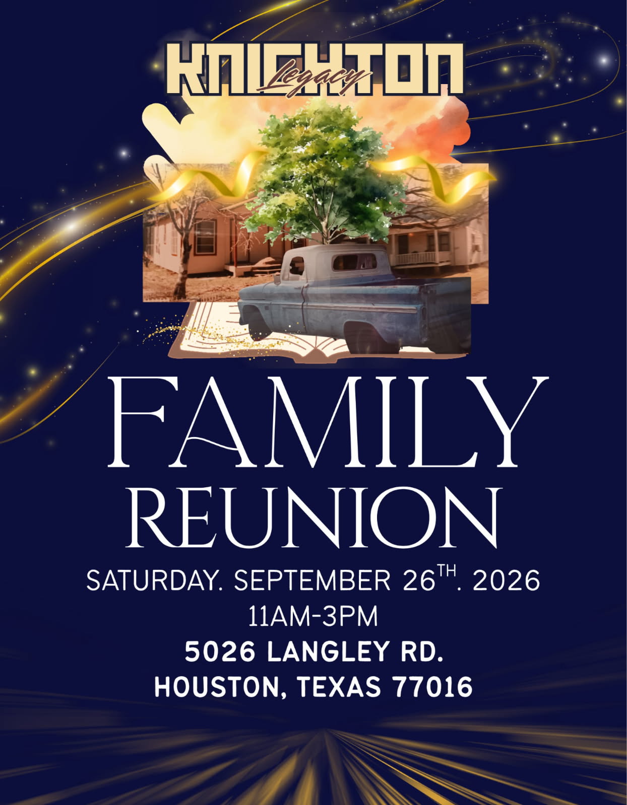 Knighton Legacy Family Reunion flyer — Saturday September 26 2026